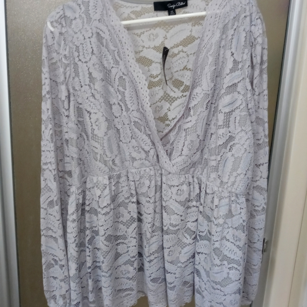 Gray lace blouse